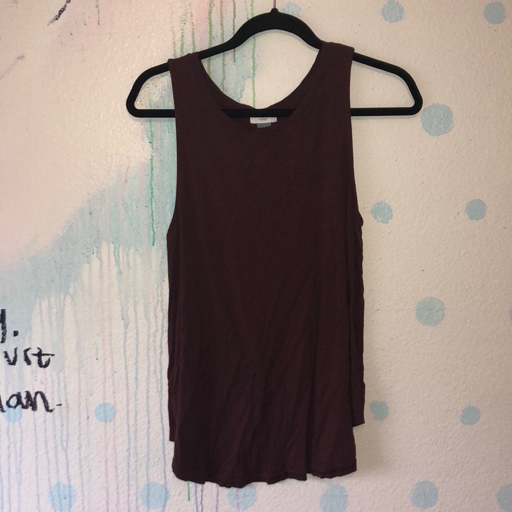 maroon high neck tank top from old navy